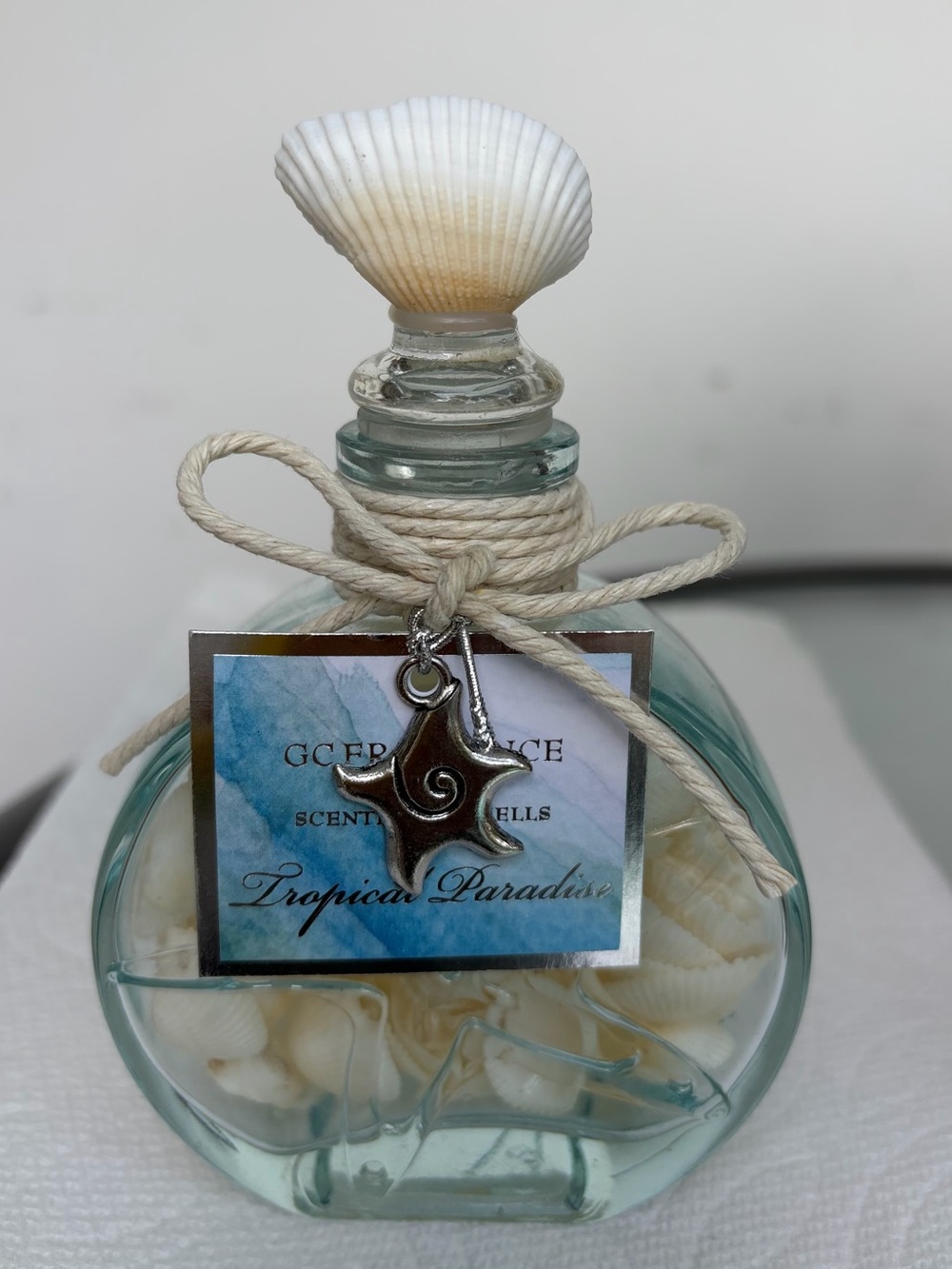 Glass Bottle with Scented Seashells - Clear